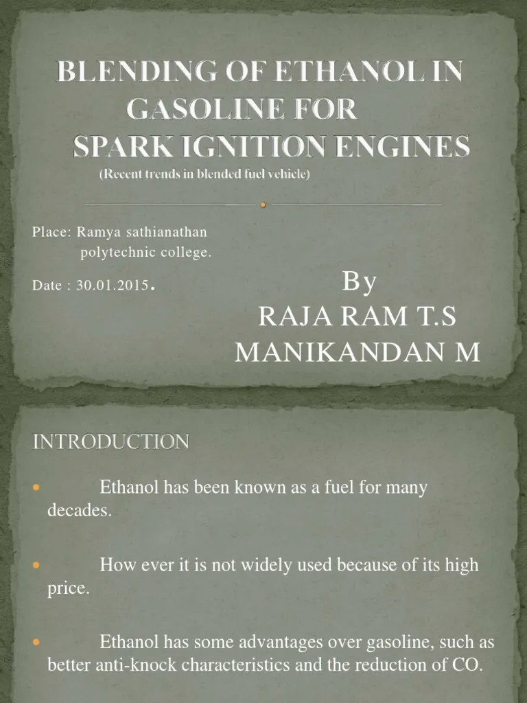 Blending of Gasoline PDF Ethanol Fuel Gasoline