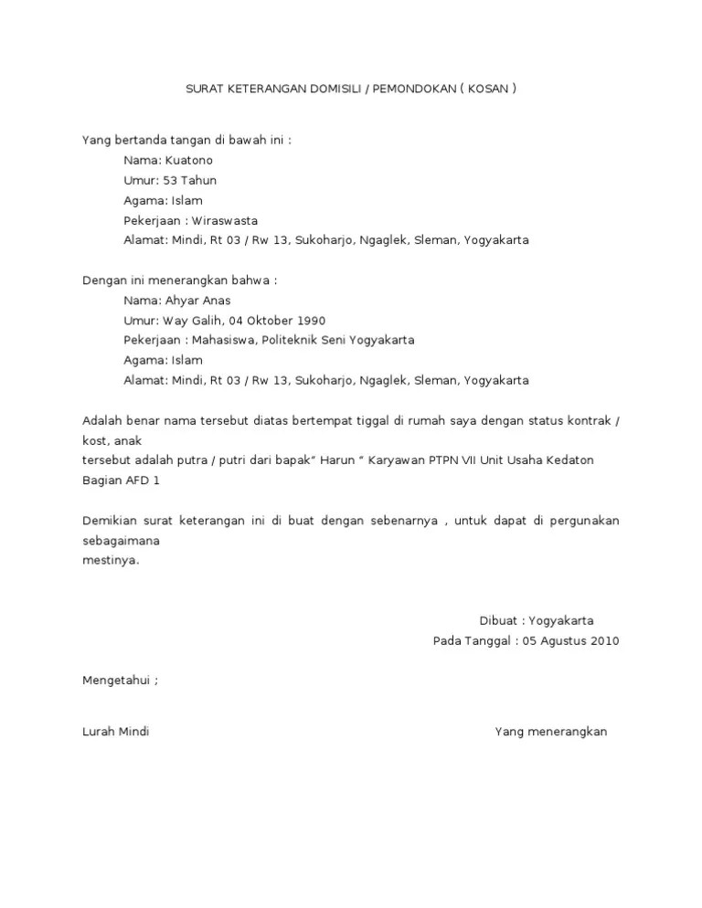Surat Keterangan Domisili PDF