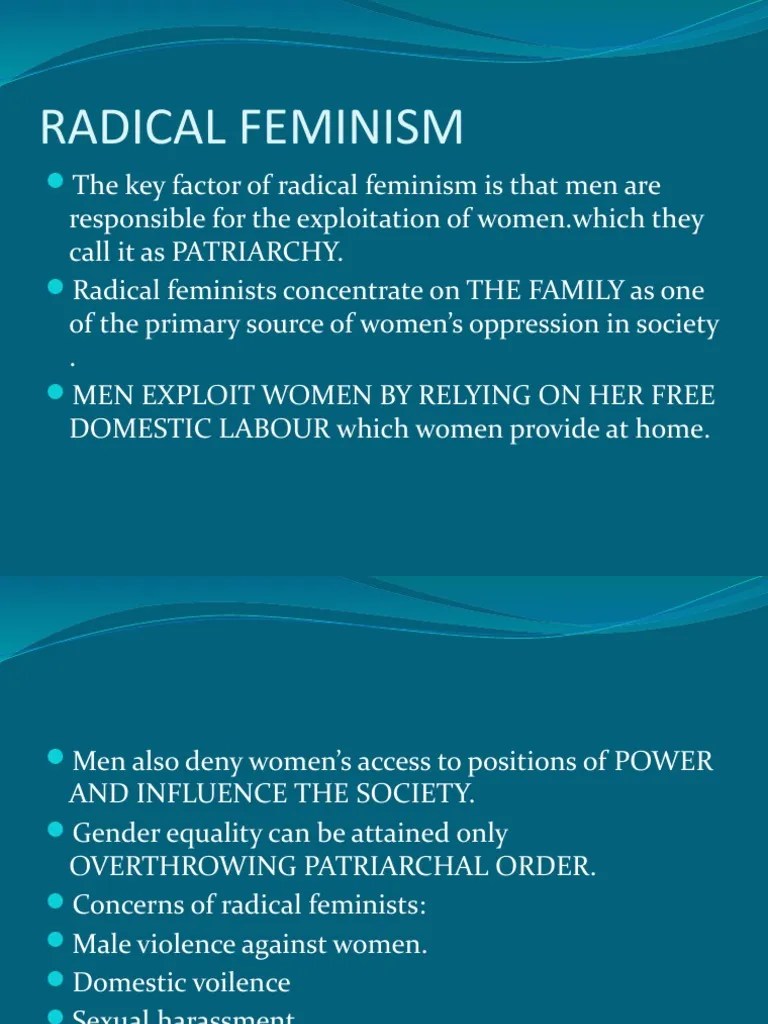 Radical Feminism PDF Gender Studies Feminism