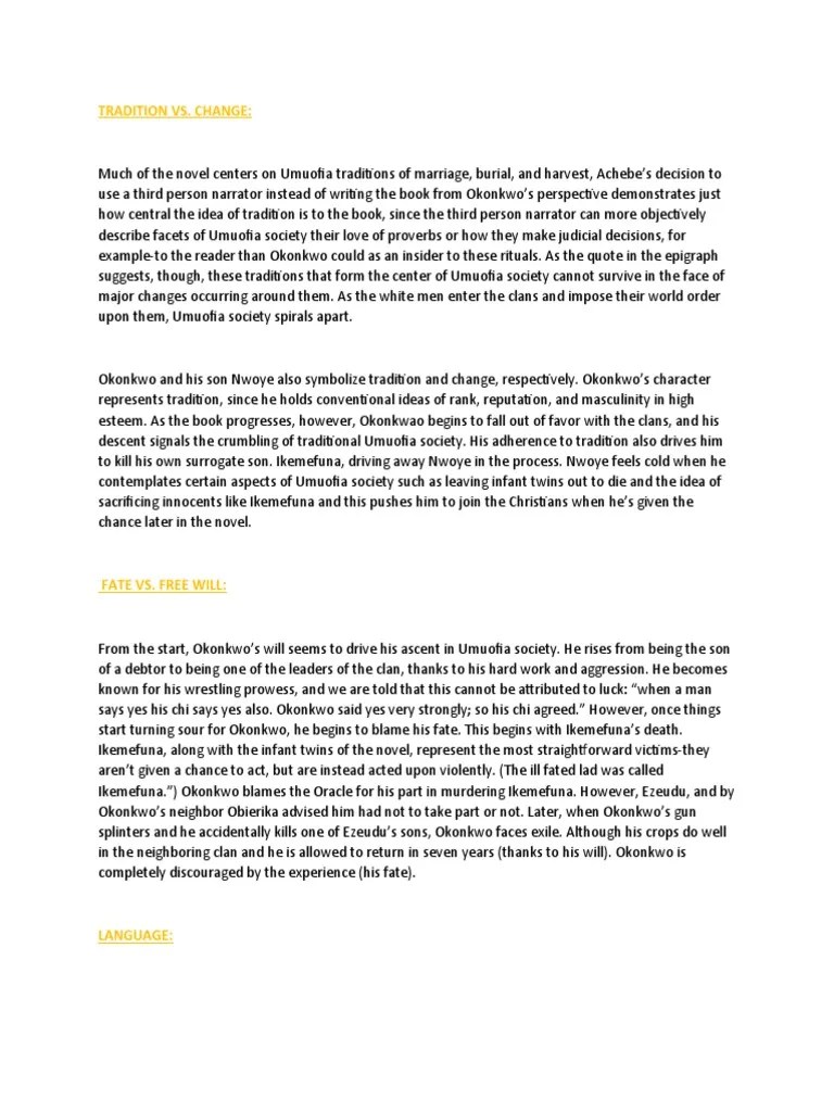 Themes Things Fall Apart PDF Masculinity