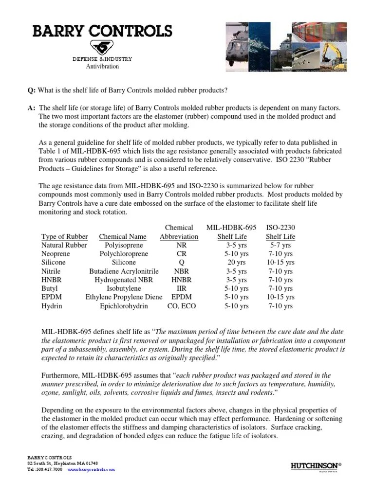 Hydraulic Hoses BarryControlsShelfLife PDF Ozone Humidity