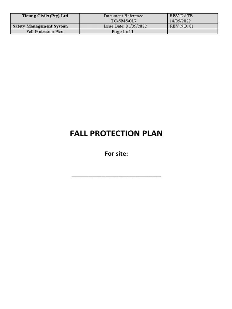 10.1 Fall Protection Plan PDF Safety Scaffolding