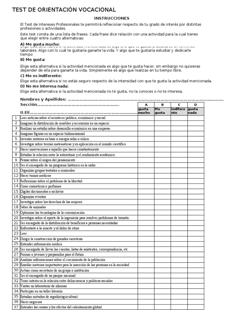 TES ORIENTACION VOCACIONAL