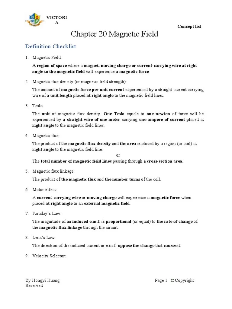 Chapter 20 Field Definition and Concept List PDF