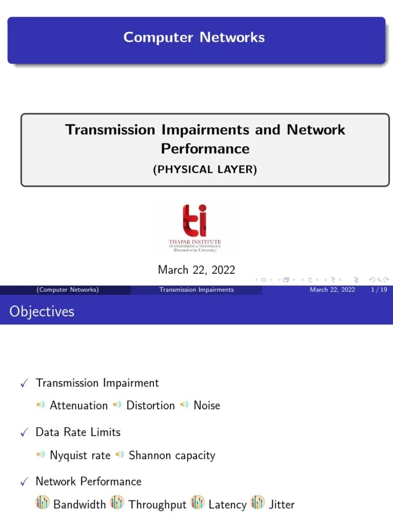 Computer Networks Transmission Impairments and Network Performance