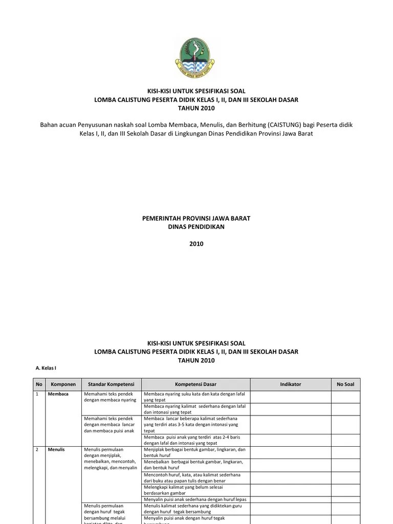 Contoh Soal Calistung Kelas 4 Sd Surabaya Dapatkan Contoh