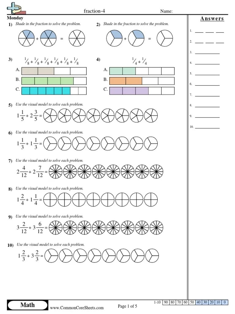 Fraction-4: Answer Key | PDF