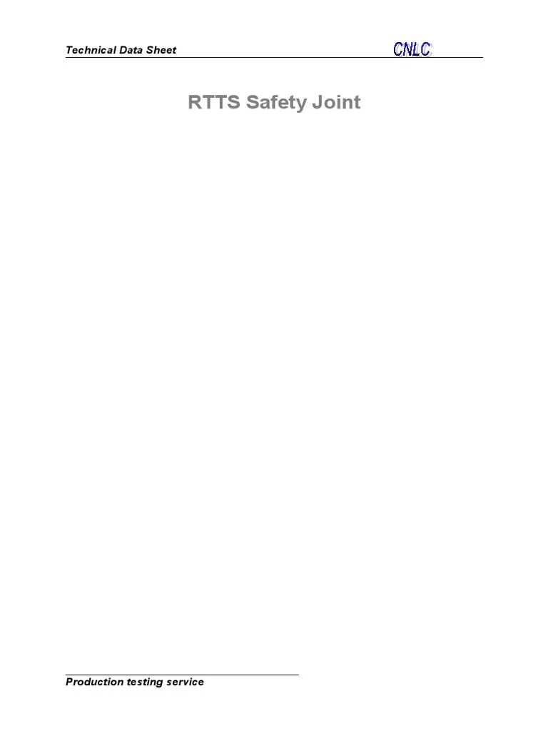 RTTS Safety Joint PDF Tension (Physics) Stress (Mechanics)