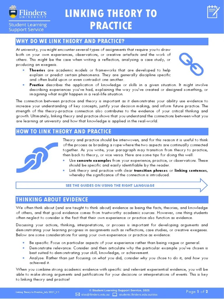 linkingtheoryandpractice PDF Theory Experience