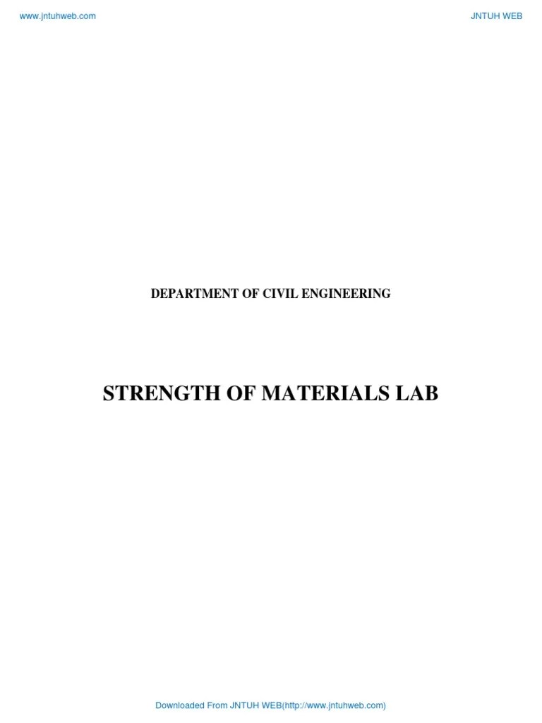 Strength of Materials Lab Manual PDF