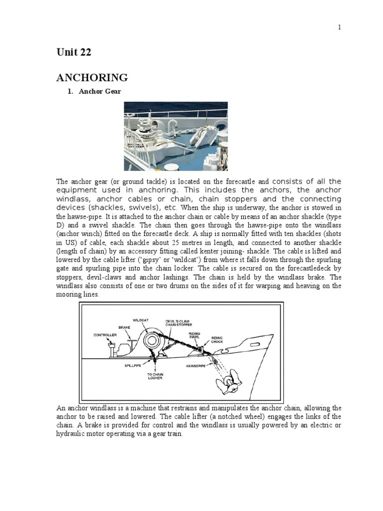 Anchoring Anchor Ships