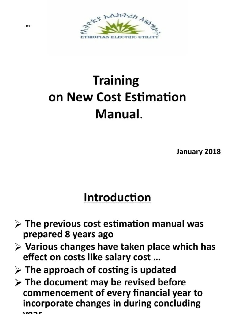 UPDATED New Cost Estimation Manual Final Download Free PDF