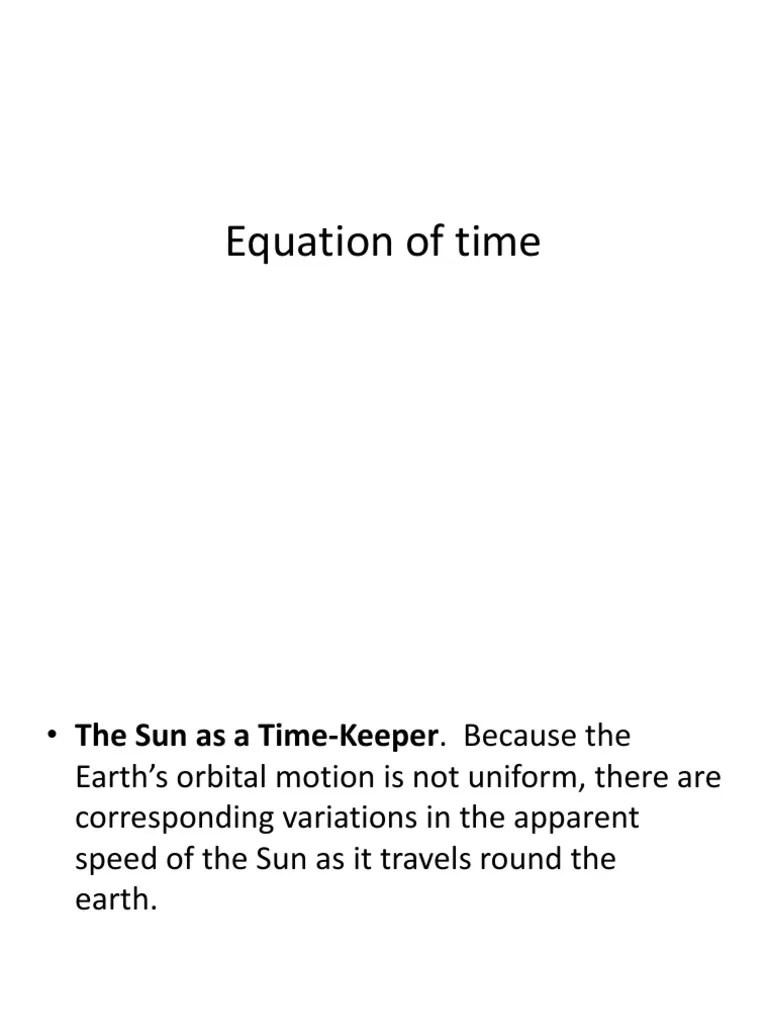 Equation of Time PDF Time Longitude