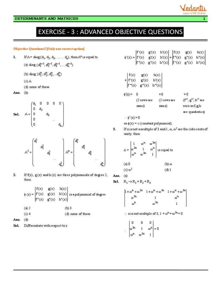 Determinants and Matrices EX3 PDF Functional Analysis