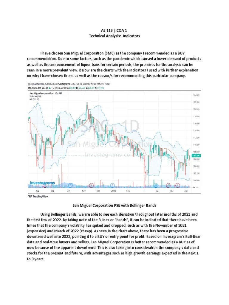 AE 113 COA 1 Technical Analysis Indicators PDF