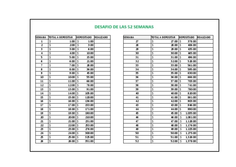 Desafio 52 Semanas PDF