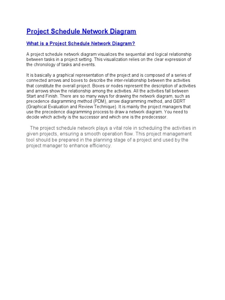 What Is A Project Schedule Network Diagram? | PDF | Project Management