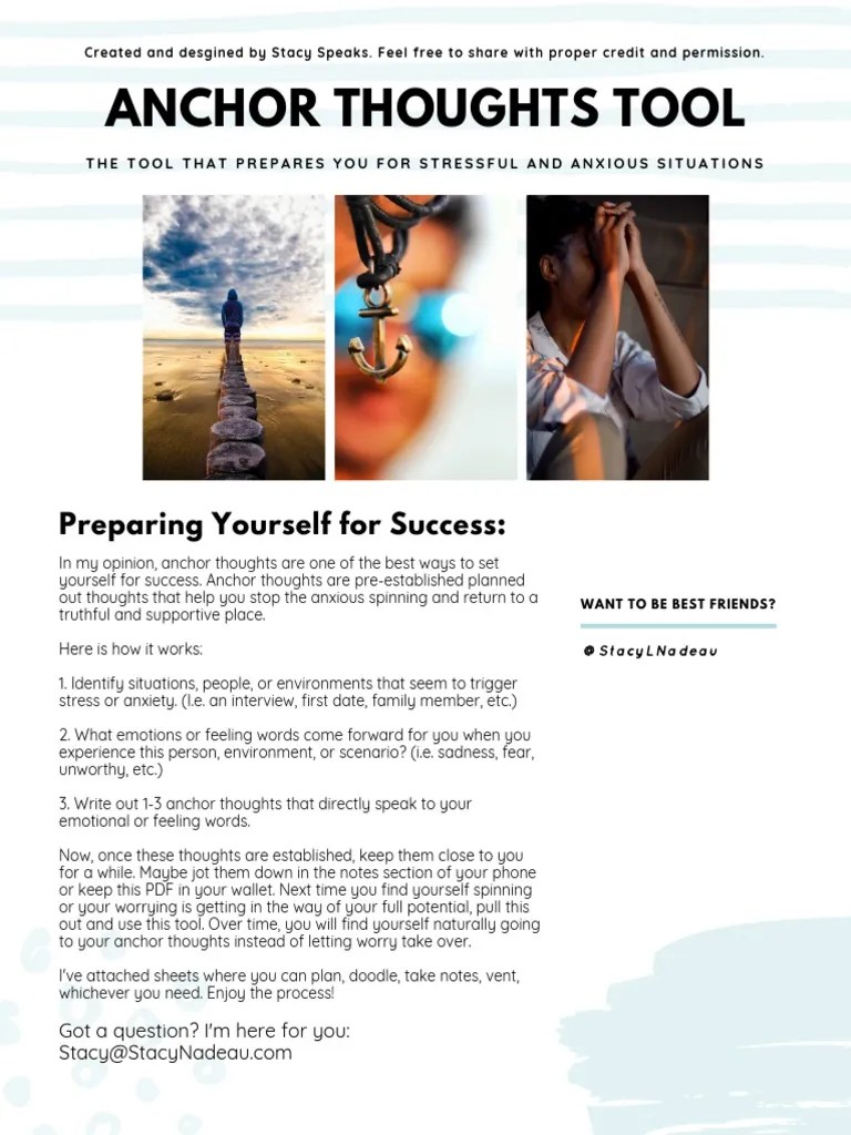 Anchor Thoughts Tool Preparing Yourself For Success PDF Anxiety