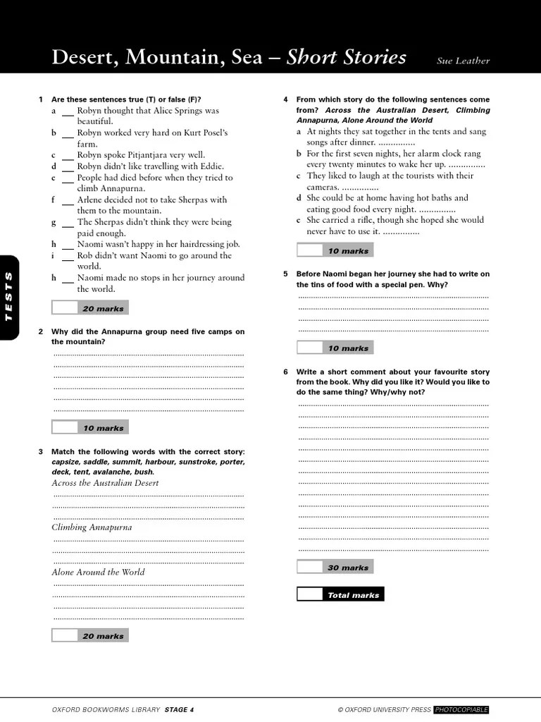 Desert, Mountain Sea Tests and Answers | PDF | Strange Case Of Dr