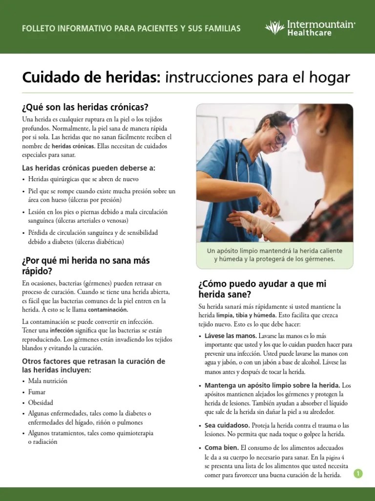 Chronic Wound Care Home Instructions Fact Sheet Spanish PDF