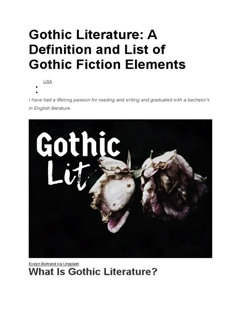 Gothic Literature A Definition and List of Gothic Fiction Elements