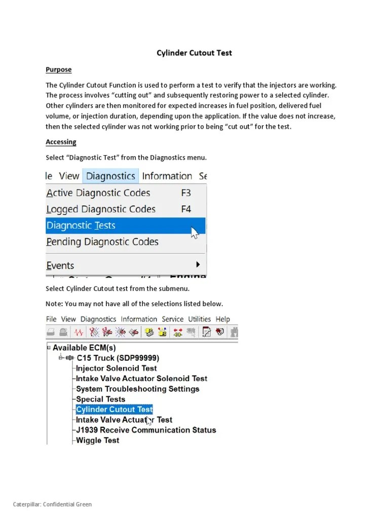 Cylinder Cutout Test PDF Fuel Injection Engines