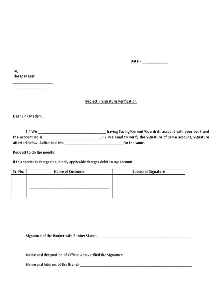 Signature Verification Format PDF