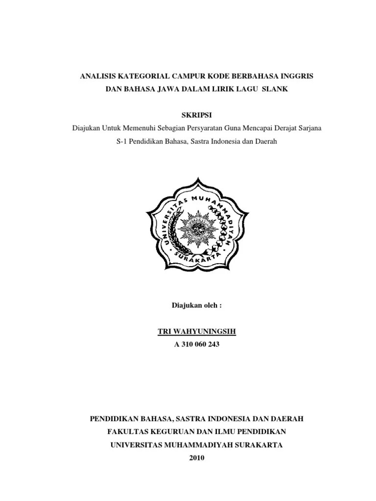 Contoh Judul Skripsi Pendidikan Bahasa Inggris Kualitatif - Tukaffe.com