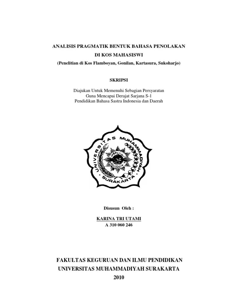 Analisis Pragmatik Bentuk Bahasa Penolakan | Pdf