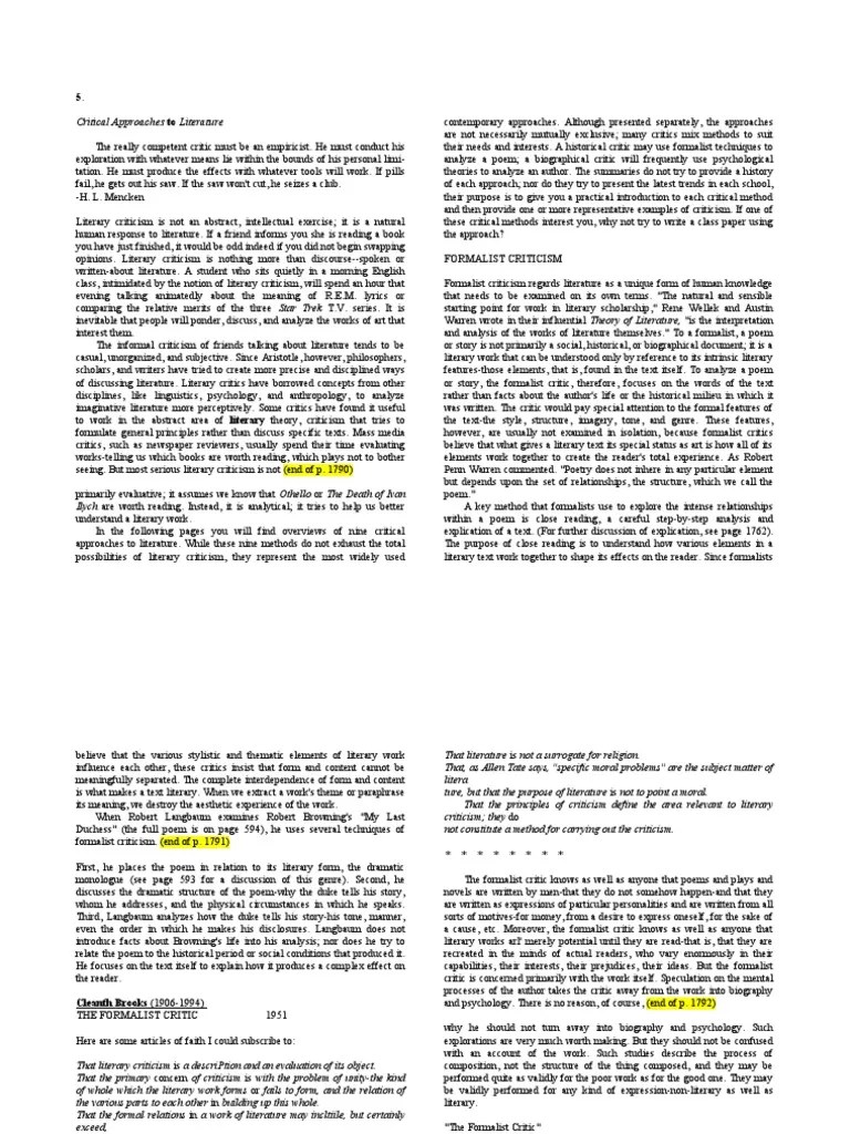 Approaches To Literary Analysis Kennedy & Gioia PDF Feminism