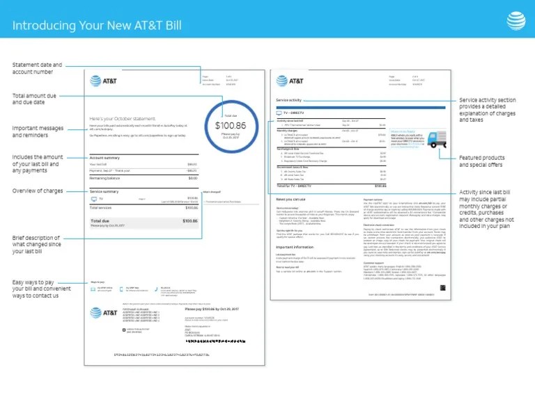 DIRECTV Sample Bill Guide PDF Cheque Fee