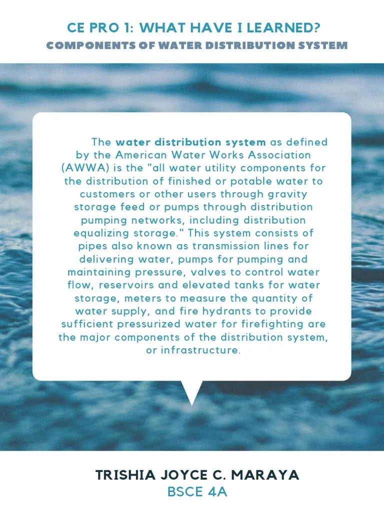 Components of Water Distribution System PDF Pump Valve
