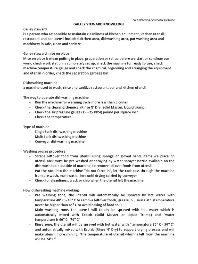 Galley Utility PDF Dishwasher Kitchen Utensil