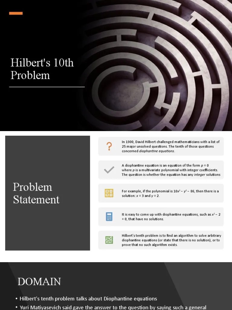 Hilberts 10th Problem PDF Equations Applied Mathematics
