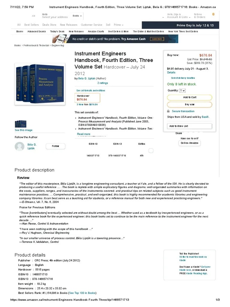 Instrument Engineers Handbook, Fourth Edition, Three Volume Set