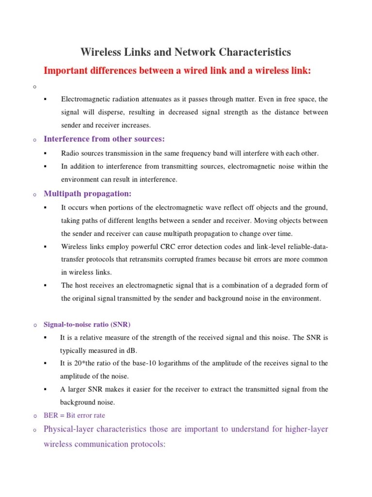 2 Unit2 Study Material Wireless Links and Network