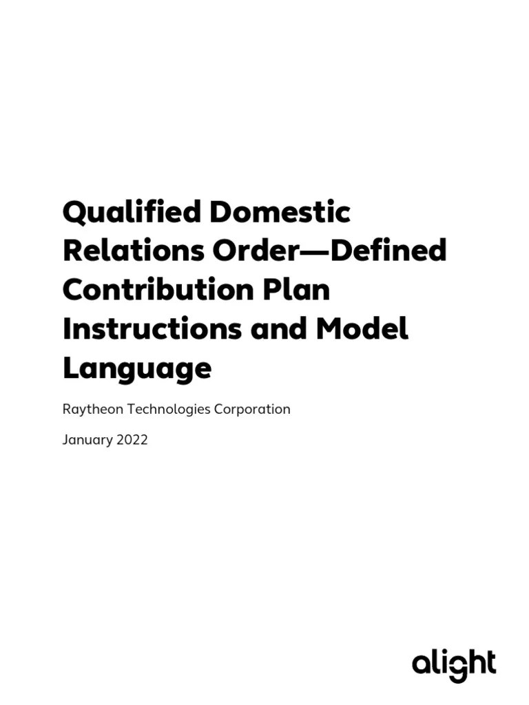 Qualified Domestic Relations OrderDefined Contribution Plan