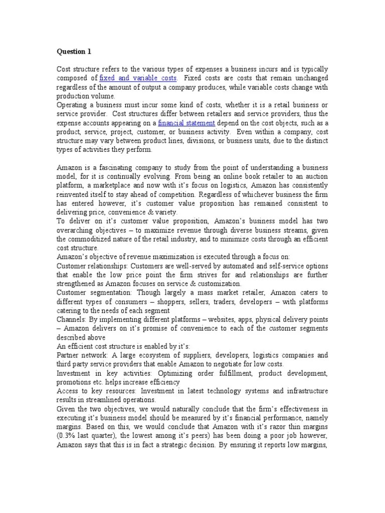 Amazon Case Analysis PDF Pricing Retail