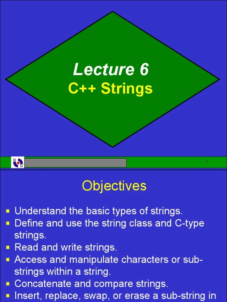 Module1 F Cstyle String PDF String Science) Class