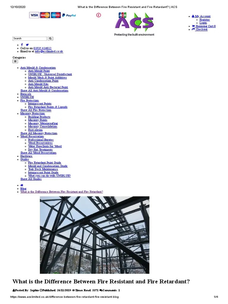 What Is The Difference Between Fire Resistant and Fire Retardant ACS