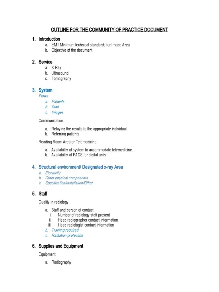 EMT Medical Imaging Guide and CoP Document Outline5!26!2021 revASM