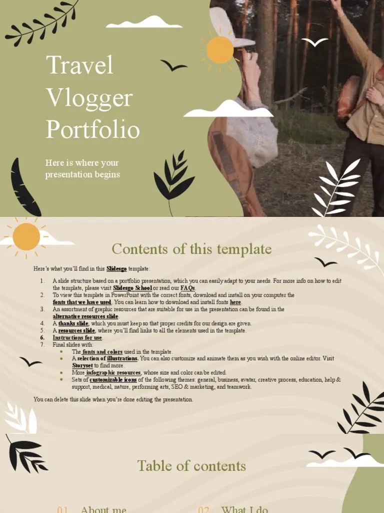Travel Vlogger Portfolio PDF Saturn