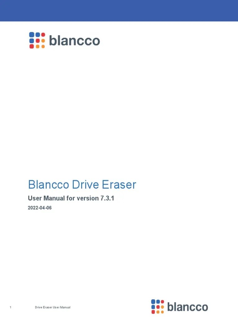 Blancco Drive Eraser Manual enUS PDF Booting Chromebook