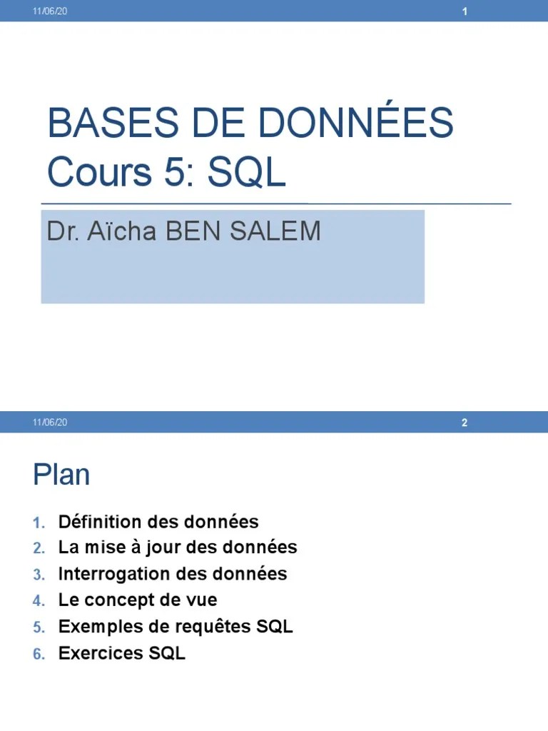 ABS SQL Cours5 ET PDF SQL Recherche d'information