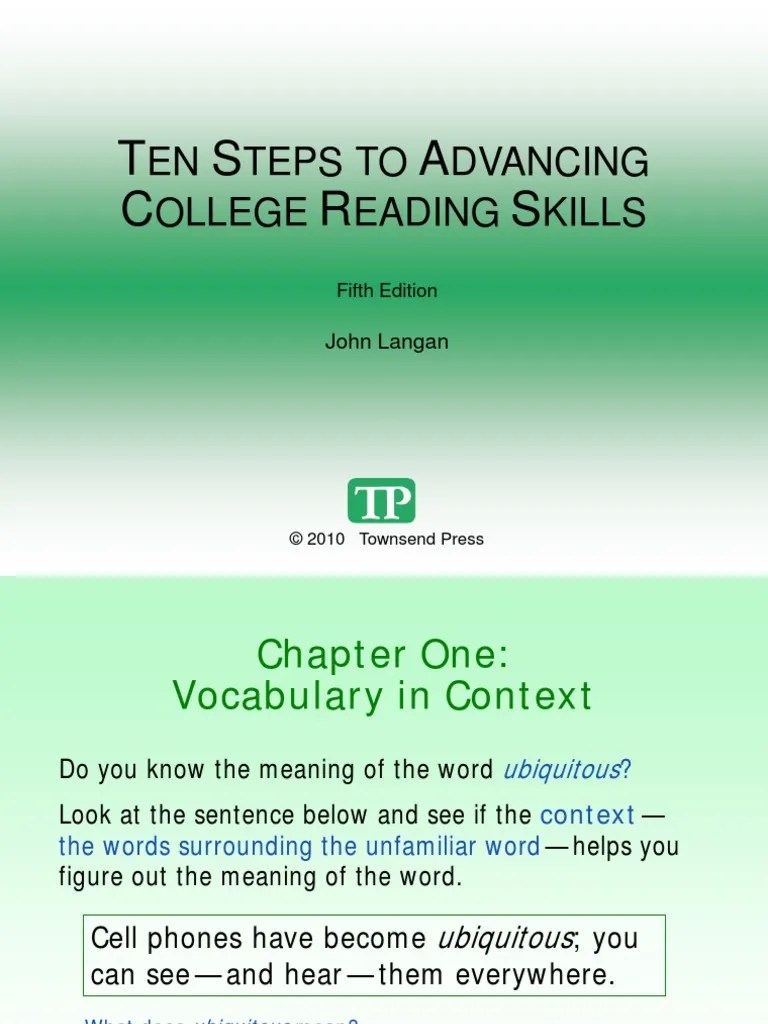 Ten Steps To Advancing College Reading Skills PDF Insects Pollination