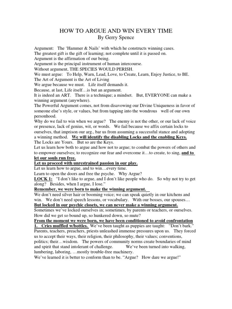 How to Argue and Win Every Time Lie Anger