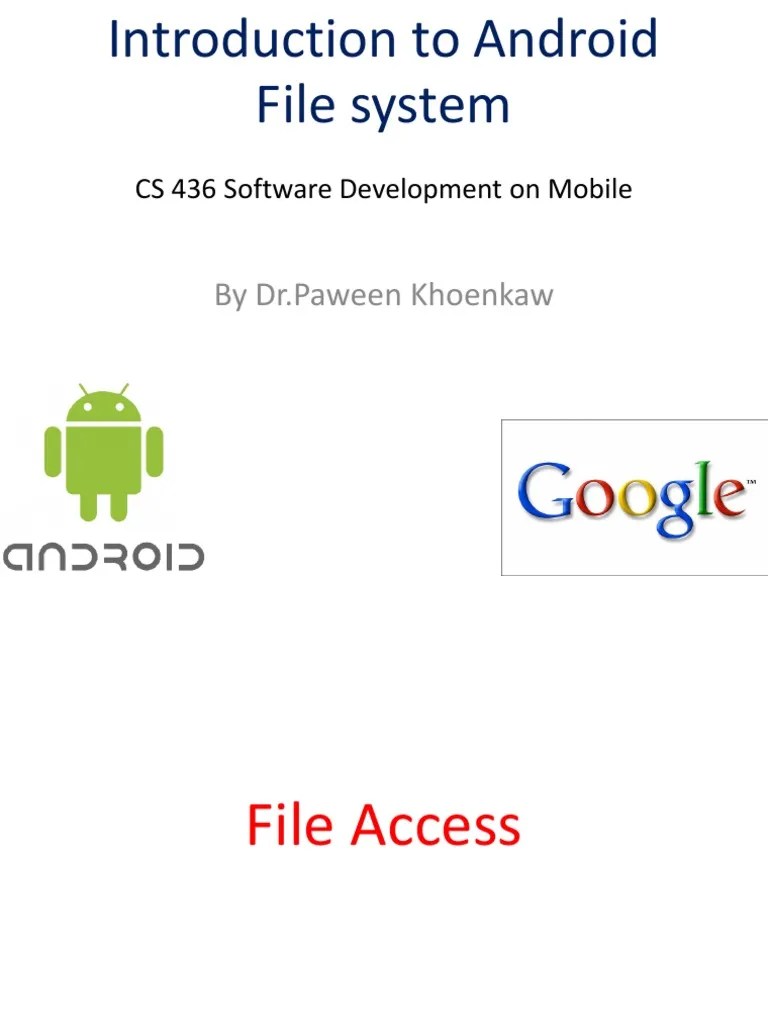 Introduction To Android File System PDF File System Computer File