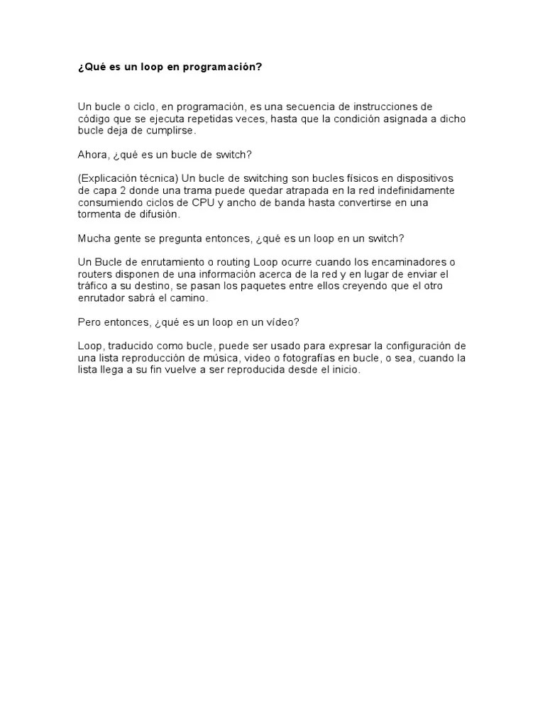 Qué Es Un Loop PDF