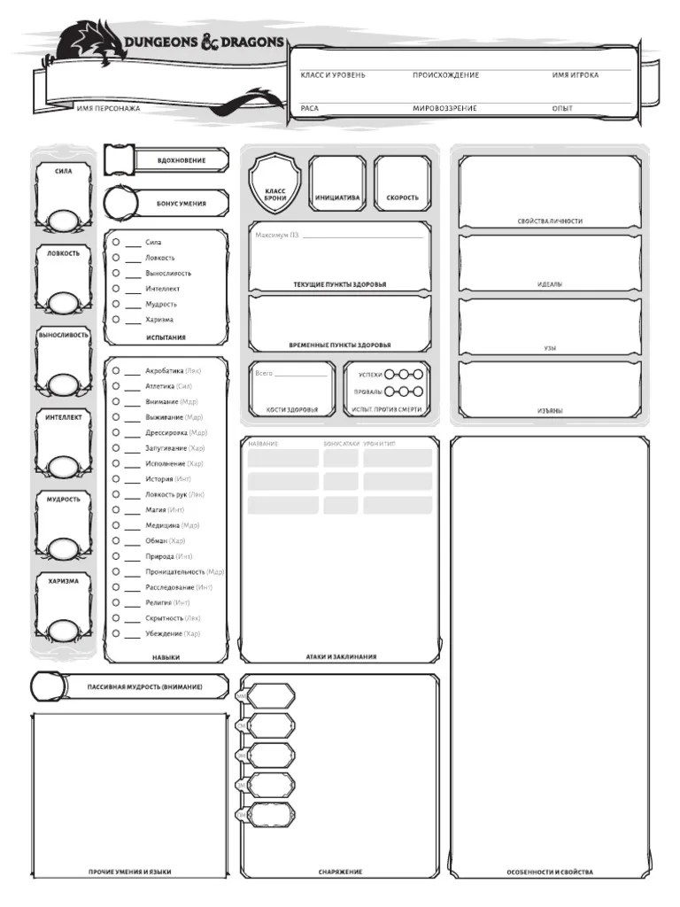 5e Starter Set Character Sheets PDF