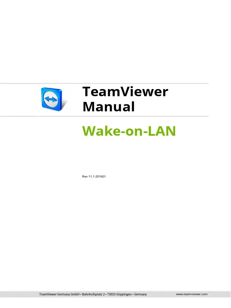 TeamViewer Manual Wake On LAN en PDF Router Computer